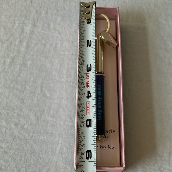 Kate Spade: Gold Tone & Blue Ink Pen Key Fob - Picture 14 of 16